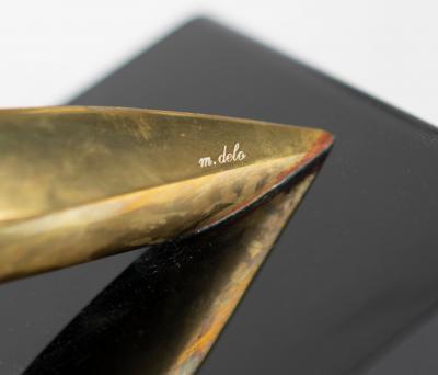 MAXIME DELO GILT BRONZE TABLE LAMP REPRESENTING AN ARCHER BY MAXIME DELO FOR PRAGOS