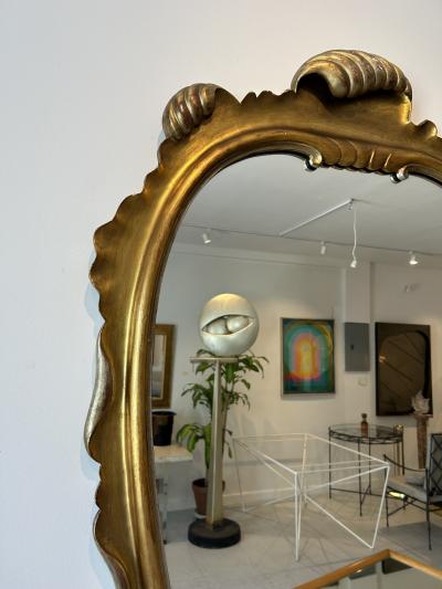 MCM Italian Gilt Silvered Wood Wall Mirror