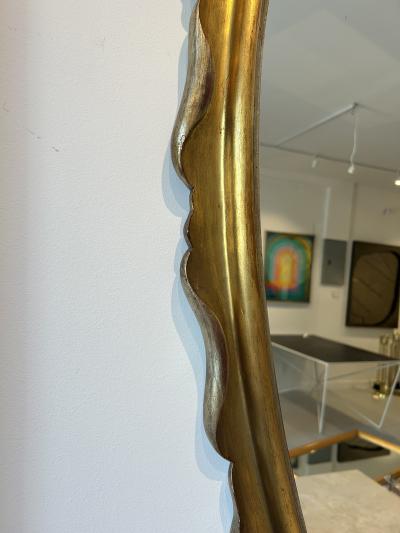 MCM Italian Gilt Silvered Wood Wall Mirror