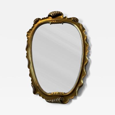 MCM Italian Gilt Silvered Wood Wall Mirror
