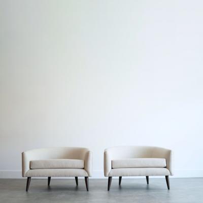 MCM Low Profile Barrel Back Lounge Chairs C 1950s