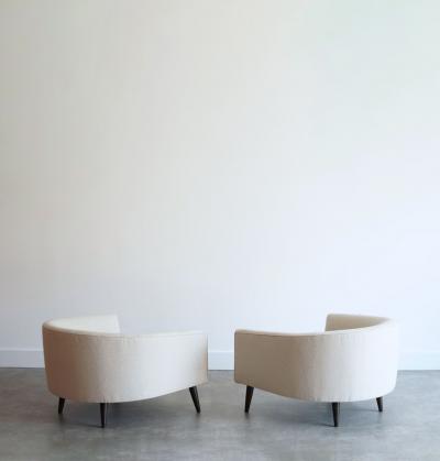 MCM Low Profile Barrel Back Lounge Chairs C 1950s