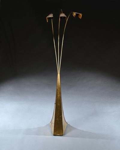 MID 20TH CENTURY ITALIAN BRASS THREE ARM FLOOR LAMP 1960