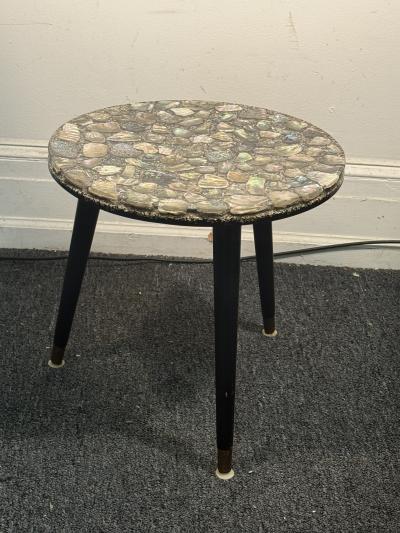 MID CENTURY ABALONE SPECIMEN TABLE