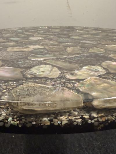 MID CENTURY ABALONE SPECIMEN TABLE