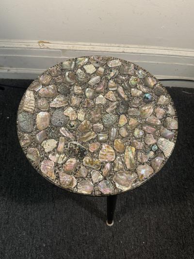MID CENTURY ABALONE SPECIMEN TABLE