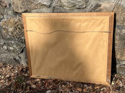 MID CENTURY ABSTRACT BOAT PAINTING BY BENUTLOTZ 1957