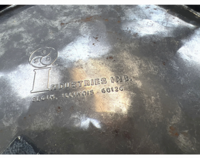 MID CENTURY ASTROLOGICAL SIGNS ENAMEL METAL WASTE CAN UMBRELLA STAND