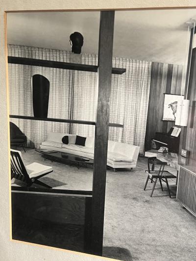 MID CENTURY BLACK AND WHITE NAKASHIMA INTERIOR PHOTOGRAPH