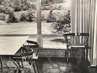 MID CENTURY BLACK AND WHITE PHOTOGRAPH OF NAKASHIMA INTERIOR