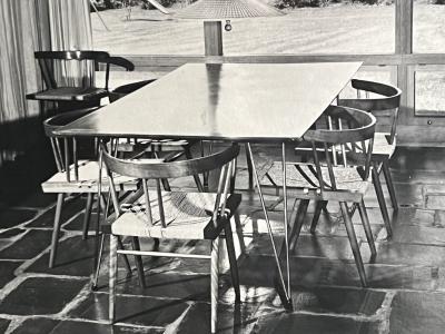 MID CENTURY BLACK AND WHITE PHOTOGRAPH OF NAKASHIMA INTERIOR