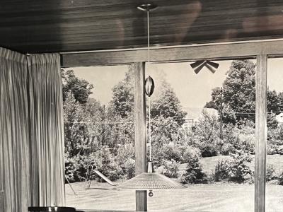 MID CENTURY BLACK AND WHITE PHOTOGRAPH OF NAKASHIMA INTERIOR