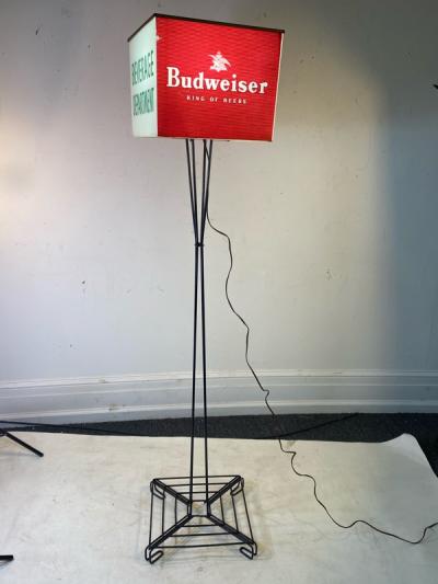 MID CENTURY BUDWEISER ADVERTISING CUBE FLOOR LAMP