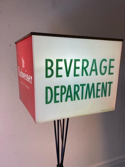 MID CENTURY BUDWEISER ADVERTISING CUBE FLOOR LAMP
