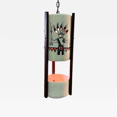 MID CENTURY CERAMIC CONCHA PENDANT CHANDELIER