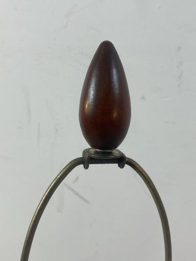 MID CENTURY CERAMIC LAMPS WITH ORIGINAL REED AND TEXTILE SHADES