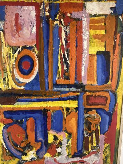 MID CENTURY COLORFUL ABSTRACT PAINTING