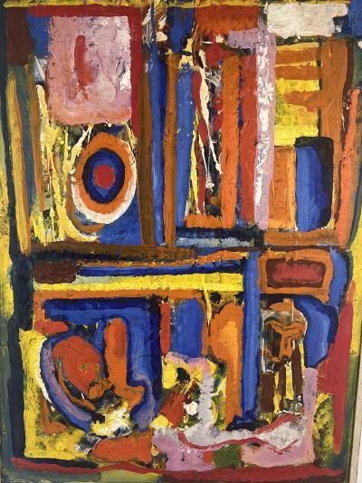 MID CENTURY COLORFUL ABSTRACT PAINTING