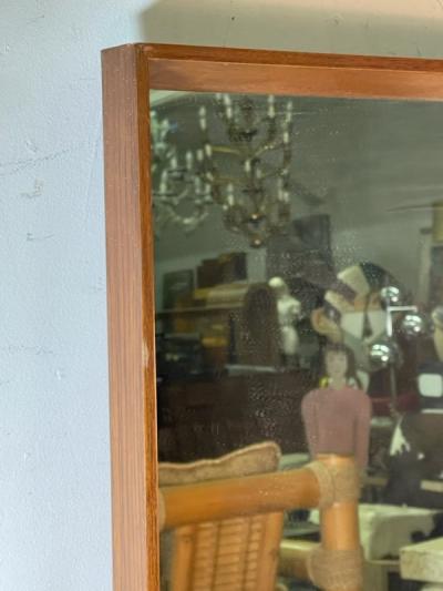 MID CENTURY DANISH MODERN WOOD FRAMED MIRROR
