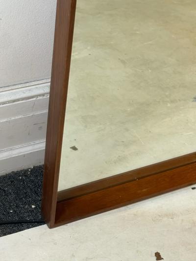 MID CENTURY DANISH MODERN WOOD FRAMED MIRROR