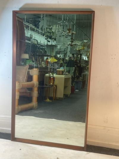 MID CENTURY DANISH MODERN WOOD FRAMED MIRROR