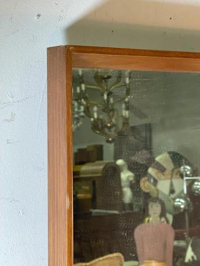 MID CENTURY DANISH MODERN WOOD FRAMED MIRROR