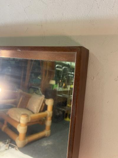 MID CENTURY DANISH MODERN WOOD FRAMED MIRROR