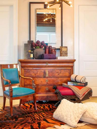 MID CENTURY DIRECTOIRE CHAIRS IN MAHOGANY