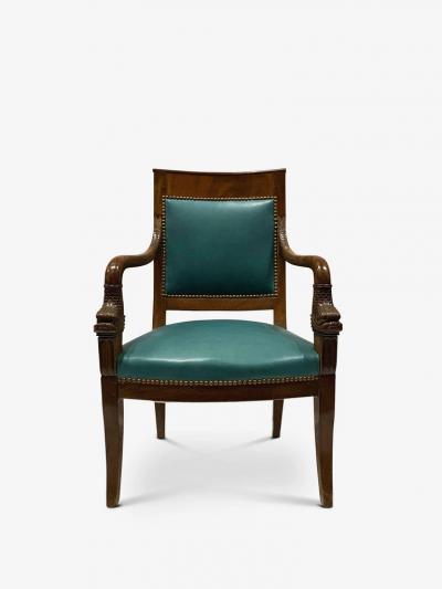 MID CENTURY DIRECTOIRE CHAIRS IN MAHOGANY