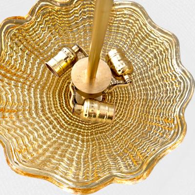 MID CENTURY DOUBLE SHADE PENDANT WITH BRASS DETAILS