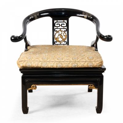 MID CENTURY EBONIZED REGENCY STYLE LOUNGE CHAIRS