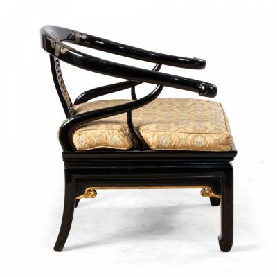 MID CENTURY EBONIZED REGENCY STYLE LOUNGE CHAIRS