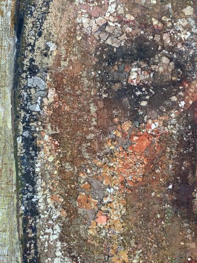 MID CENTURY FEMALE MALE HEAD ABSTRACT PAINTING