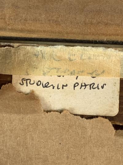 MID CENTURY FEMALE MALE HEAD ABSTRACT PAINTING