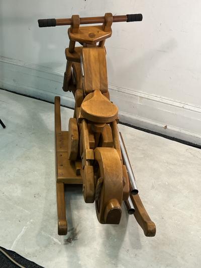 MID CENTURY HAND MADE HARLEY DAVIDSON WOODEN MOTORCYCLE ROCKER