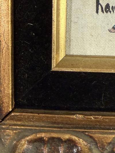 MID CENTURY HIPPY CLOWN WITH GUITAR PAINTING