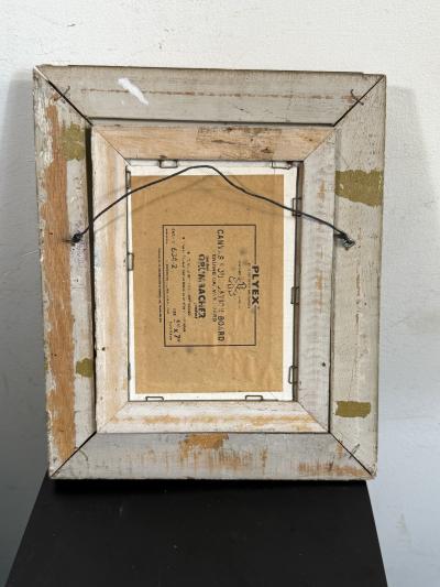 MID CENTURY HIPPY CLOWN WITH GUITAR PAINTING