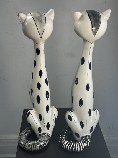 MID CENTURY ITALIAN CERAMIC CAT FIGURES