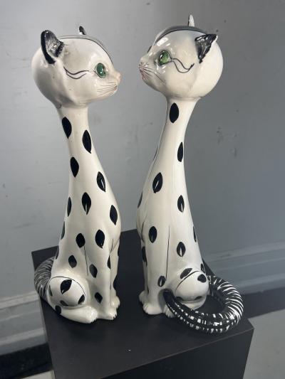 MID CENTURY ITALIAN CERAMIC CAT FIGURES