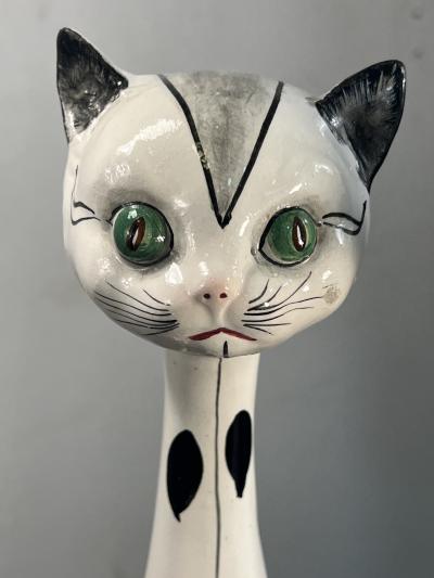 MID CENTURY ITALIAN CERAMIC CAT FIGURES