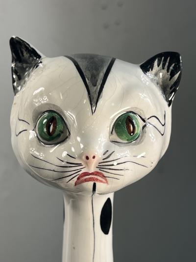 MID CENTURY ITALIAN CERAMIC CAT FIGURES