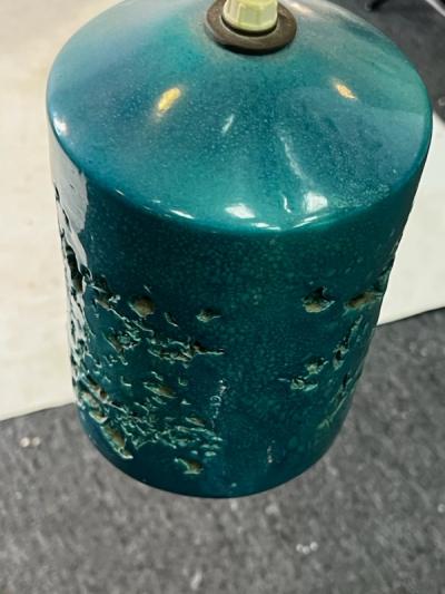 MID CENTURY ITALIAN CERAMIC THREE PENDANT CHANDELIER