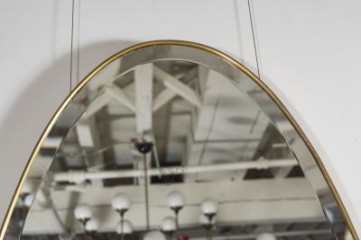 MID CENTURY ITALIAN MODERN BEVELLED MIRROR WITH BRASS FRAME