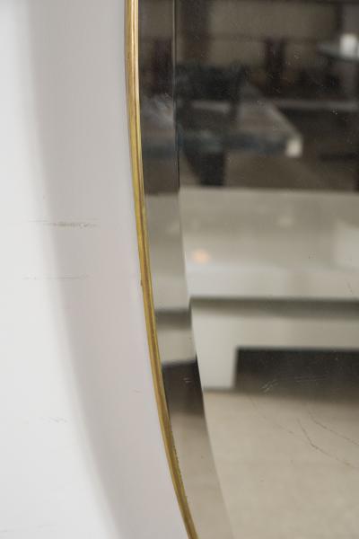 MID CENTURY ITALIAN MODERN BEVELLED MIRROR WITH BRASS FRAME