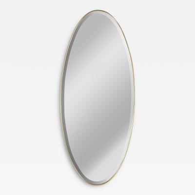 MID CENTURY ITALIAN MODERN BEVELLED MIRROR WITH BRASS FRAME