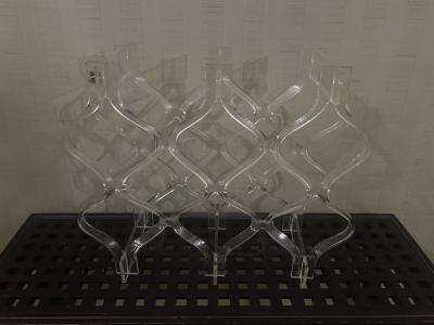 MID CENTURY LUCITE WINE RACK 8 BOTTLE
