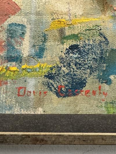 MID CENTURY MASTERFUL TITLED KABUKI DANCER PAINTING BY DORIS CASSERLY