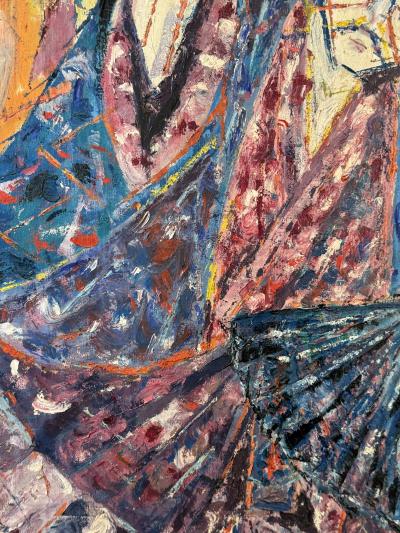 MID CENTURY MASTERFUL TITLED KABUKI DANCER PAINTING BY DORIS CASSERLY