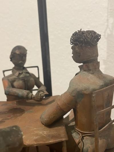 MID CENTURY MODERN BRUTALIST TOWER DIORAMA SCULPTURE