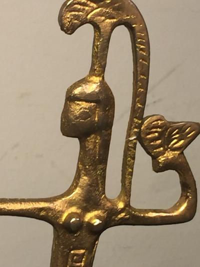 MID CENTURY MODERN GILT BRONZE FEMALE GLADIATOR SCULPTURE